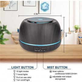 300ML Aroma Essential Oil Diffuser8 Hours Wood Grain Cool Mist Aromatherapy Diffuser with Remote ControlUSB-C Power CableTimer 7 Color Light Changing.Scent Air Humidifier for HomeBedroom
