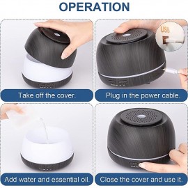 300ML Aroma Essential Oil Diffuser8 Hours Wood Grain Cool Mist Aromatherapy Diffuser with Remote ControlUSB-C Power CableTimer 7 Color Light Changing.Scent Air Humidifier for HomeBedroom
