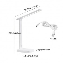 1pc Table Lamp Eyes Protection Touch Dimmable LED Light Student Dormitory Bedroom Reading USB Rechargable Desk Lamp Special Gift

