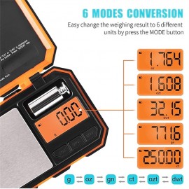 Digital Mini Scale 200g /0.01g Pocket Scale 50g Calibration Weight LCD Backlit Display Electronic Smart Scale

