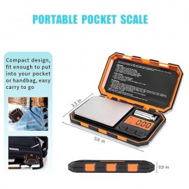 Digital Mini Scale 200g /0.01g Pocket Scale 50g Calibration Weight LCD Backlit Display Electronic Smart Scale
