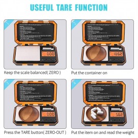 Digital Mini Scale 200g /0.01g Pocket Scale 50g Calibration Weight LCD Backlit Display Electronic Smart Scale

