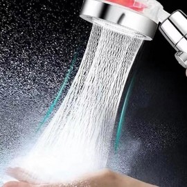 High Pressure Shower Head Water Saving Hand-held Spray Nozzle Turbocharged Shower Head With Small Fan Bathroom Supplies

