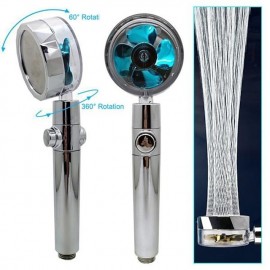 High Pressure Shower Head Water Saving Hand-held Spray Nozzle Turbocharged Shower Head With Small Fan Bathroom Supplies
