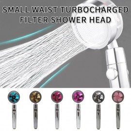High Pressure Shower Head Water Saving Hand-held Spray Nozzle Turbocharged Shower Head With Small Fan Bathroom Supplies
