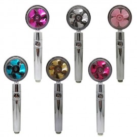 High Pressure Shower Head Water Saving Hand-held Spray Nozzle Turbocharged Shower Head With Small Fan Bathroom Supplies
