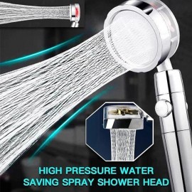 High Pressure Shower Head Water Saving Hand-held Spray Nozzle Turbocharged Shower Head With Small Fan Bathroom Supplies

