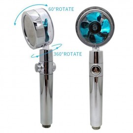 High Pressure Shower Head Water Saving Hand-held Spray Nozzle Turbocharged Shower Head With Small Fan Bathroom Supplies
