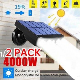 1/2PACK 4000W LED Rotatable Solar Wall Light Outdoor Waterproof Rotatable 270 Wide Angle PIR Human Body Motion Sensor with Bracket Suitable for Garden Path Lighting Street Light
