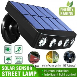 1/2PACK 4000W LED Rotatable Solar Wall Light Outdoor Waterproof Rotatable 270 Wide Angle PIR Human Body Motion Sensor with Bracket Suitable for Garden Path Lighting Street Light
