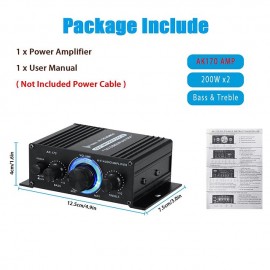 AK35 Home Amplifier 2 Channel Device Bluetooth 800 Surround Sound FM USB Remote Control Mini Digital HIFI Stereo Amplifier 5.0 W
