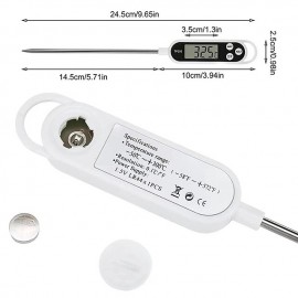 1pc Meat Food Candy Thermometer, Probe Instant Read Thermometer, Digital Cooking Kitchen BBQ Grill Thermometer With Long Probe For Liquids Pork Milk Yogurt Deep Fry Roast Baking Temperature
