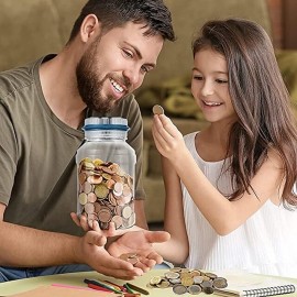 Automatic 7 Color LCD Display Piggy Bank Counter Coin Electronic Digital Lcd Counting Coin Money Saving Box Jar
