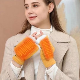 Winter Electric Heating Warm Gloves Usb Gloves Plush Mobile Power Computer Electric Heating Gloves Beer Mug Shape Glove
