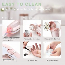 Fabric Shaver and Lint Remover with Cleaning Brush and Replaceable Stainless Steel Blades Sweater Epilator USB Charger to Remove Lint from Clothes

