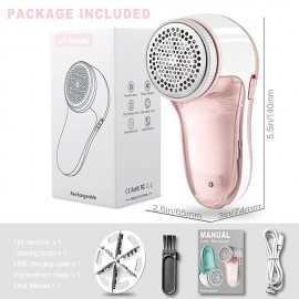 Fabric Shaver and Lint Remover with Cleaning Brush and Replaceable Stainless Steel Blades Sweater Epilator USB Charger to Remove Lint from Clothes
