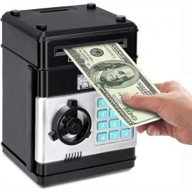Piggy Bank, Electronic ATM Password Cash Coin Can Auto Scroll Paper Money Saving Box Toy Gift for Kids
