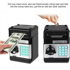 Piggy Bank, Electronic ATM Password Cash Coin Can Auto Scroll Paper Money Saving Box Toy Gift for Kids
