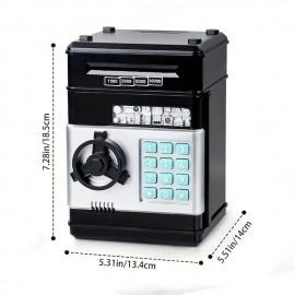 Piggy Bank, Electronic ATM Password Cash Coin Can Auto Scroll Paper Money Saving Box Toy Gift for Kids
