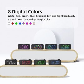 1pc Dynamic RGB Color Changing FM Radio Digital Alarm Clock with Sleep Timer and Dual Alarm - 8 Colors 12/24H Electronic LED Clock
