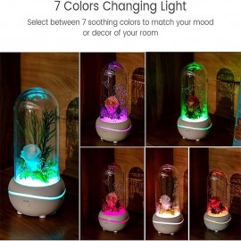 Artificial Flower USB LED Light Perfume Aromatherapy Essential Oil Diffuser Relieve Work Stress Relief Fatigue Waterless Belt Charging Plug-in Use Machine
