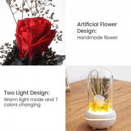 Artificial Flower USB LED Light Perfume Aromatherapy Essential Oil Diffuser Relieve Work Stress Relief Fatigue Waterless Belt Charging Plug-in Use Machine
