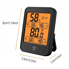 Indoor Thermometer Digital Hygrometer Room Thermometer Humidity Monitor With Backlight Thermometer For Room Temperature Room Indoor Thermometer Humidity Meter Temperature Humidity Monitor Battery

