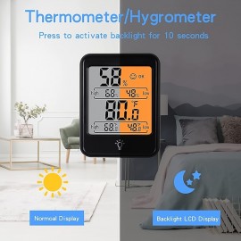 Indoor Thermometer Digital Hygrometer Room Thermometer Humidity Monitor With Backlight Thermometer For Room Temperature Room Indoor Thermometer Humidity Meter Temperature Humidity Monitor Battery
