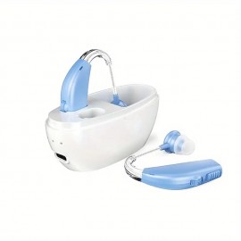 Noise Reduction Sound Amplifier With Charge Case Type-C Port BTE Hearing Aid Rechargeable For Deafness
