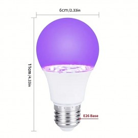 UV Purple Light Bulb 385-400nm 9W Plastic Wrapped Aluminum Screw Mouth Halloween Party Ghost House Fluorescent Atmosphere Decoration
