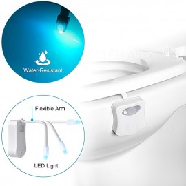 1pc Color Changing LED Toilet Bowl Light with Motion Sensor - Enhance Your Bathroom Experience with Ease Transform Your Bathroom with a Color-Changing LED Toilet Bowl Light - No Batteries Required!
