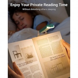 USB Rechargeable Book Reading Light, Warm White, Brightness Adjustable, LED Clip on Book Lights for Reading in Bed, Car Reading Light for Kids, Bookworms
