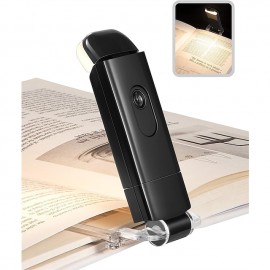 USB Rechargeable Book Reading Light, Warm White, Brightness Adjustable, LED Clip on Book Lights for Reading in Bed, Car Reading Light for Kids, Bookworms
