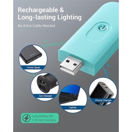 USB Rechargeable Book Reading Light, Warm White, Brightness Adjustable, LED Clip on Book Lights for Reading in Bed, Car Reading Light for Kids, Bookworms
