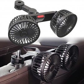 Car Fan Powerful 12V24V General Motors Rear Seat Back USB Interface Dual Head Electric Fan
