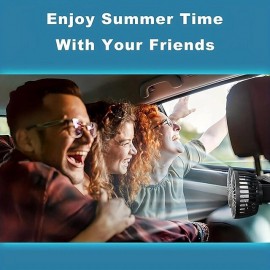 Car Fan Powerful 12V24V General Motors Rear Seat Back USB Interface Dual Head Electric Fan
