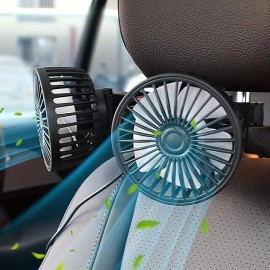 Car Fan Powerful 12V24V General Motors Rear Seat Back USB Interface Dual Head Electric Fan
