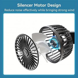 Car Fan Powerful 12V24V General Motors Rear Seat Back USB Interface Dual Head Electric Fan
