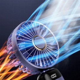 Portable Fan Rechargeable Adjustable Height Angle With LED Light USB Foldable Mini Fan Personal Fan for Travel Office Home
