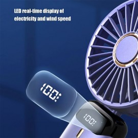 Portable Fan Rechargeable Adjustable Height Angle With LED Light USB Foldable Mini Fan Personal Fan for Travel Office Home

