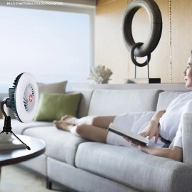 Multifunctional Waterproof Camping Fan Lamp With Hook Portable Rechargeable Lamp For Hiking Camping
