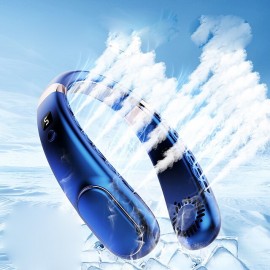 Portable Leafless Hanging Neck Fan Outdoor Sports Fan Small Mini Fan Mute Large Wind
