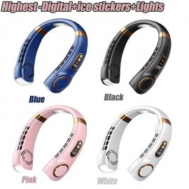 1Pack Portable Mini Hanging Neck Fan Digital Display Power Ventilador Portatil Bladeless Cooler Air Fans(Basic/Upgrade/Highest)
