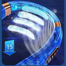 1Pack Portable Mini Hanging Neck Fan Digital Display Power Ventilador Portatil Bladeless Cooler Air Fans(Basic/Upgrade/Highest)
