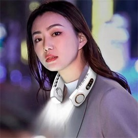 1Pack Portable Mini Hanging Neck Fan Digital Display Power Ventilador Portatil Bladeless Cooler Air Fans(Basic/Upgrade/Highest)
