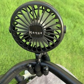 USB Charging Portable Fan Eight-claw Fish Mini Luminous Fan Can Be Hung Can Be Standing Can Be Wrapped Three Windshields
