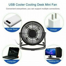 4" Mini USB Desk Indoor Fan Small Quiet Personal Cooler USB Powered Portable Table Fan

