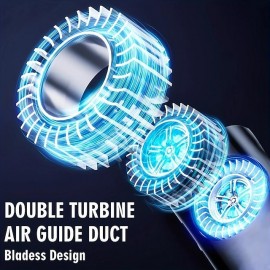 1pc Portable Bladeless Neck Fan Ice Porcelain Cold Wind Rechargeable Wearable Personal Fan With 360 Cooling Airflow  And Hands-Free Design Ideal For Travel And Indoor Use Summer Essent
