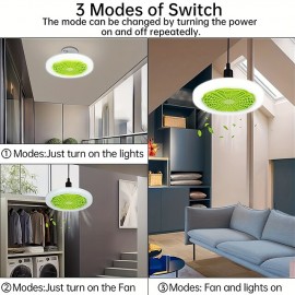 1pc Ceiling Fan With Light, Modern 18inch Remote Control Enclosed Low Profile Ceiling Fan With Light 3 Speed LED Dimming 3 Colors 8 Invisible Bladeless Flush Mount Fan Light Bedroom, Offices
