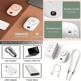 Stay Cool On The Go: Portable Neck Fan With Adjustable Lanyard & USB Rechargeable 3 Speed Fan!
